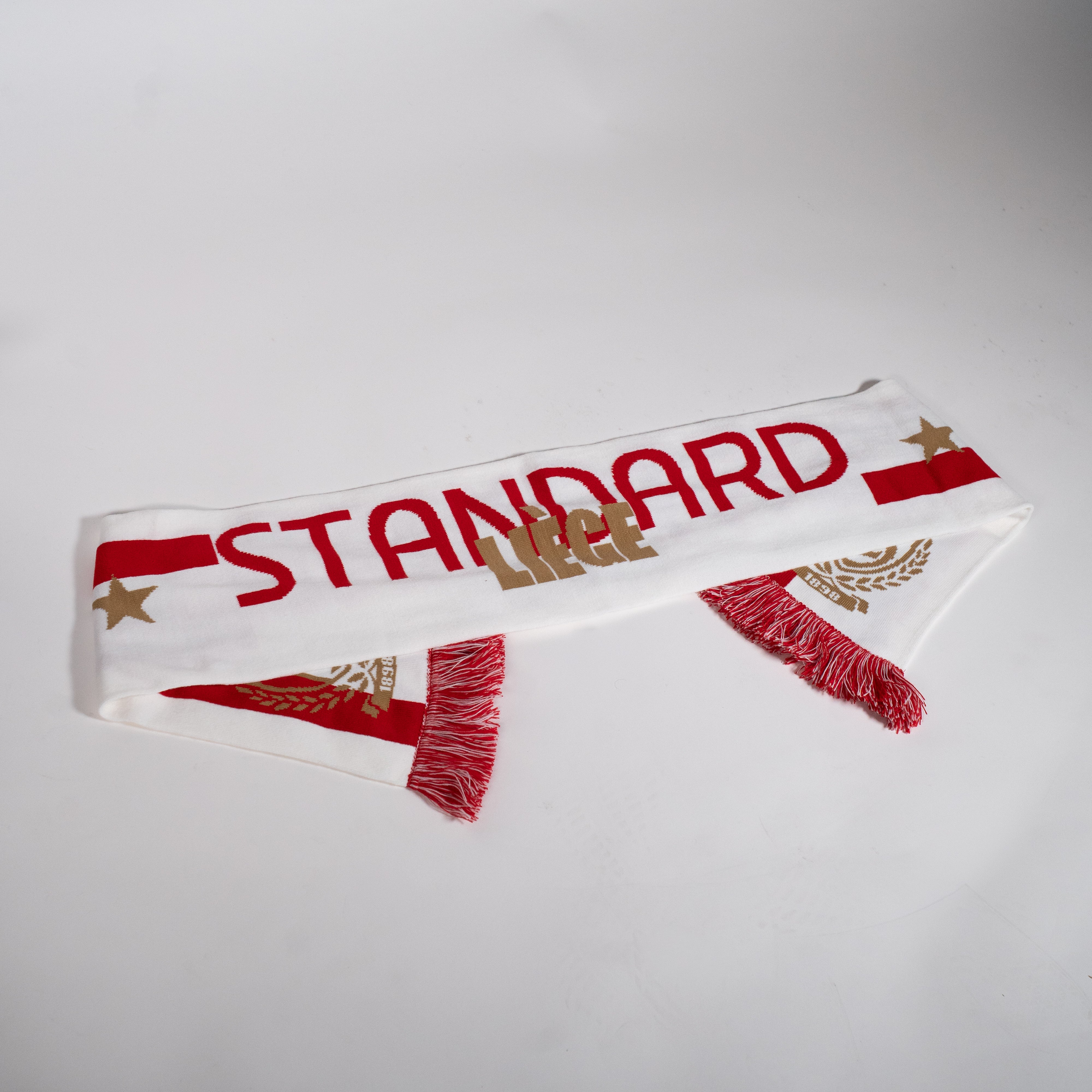 ECHARPE BLANCHE BANDES ROUGES