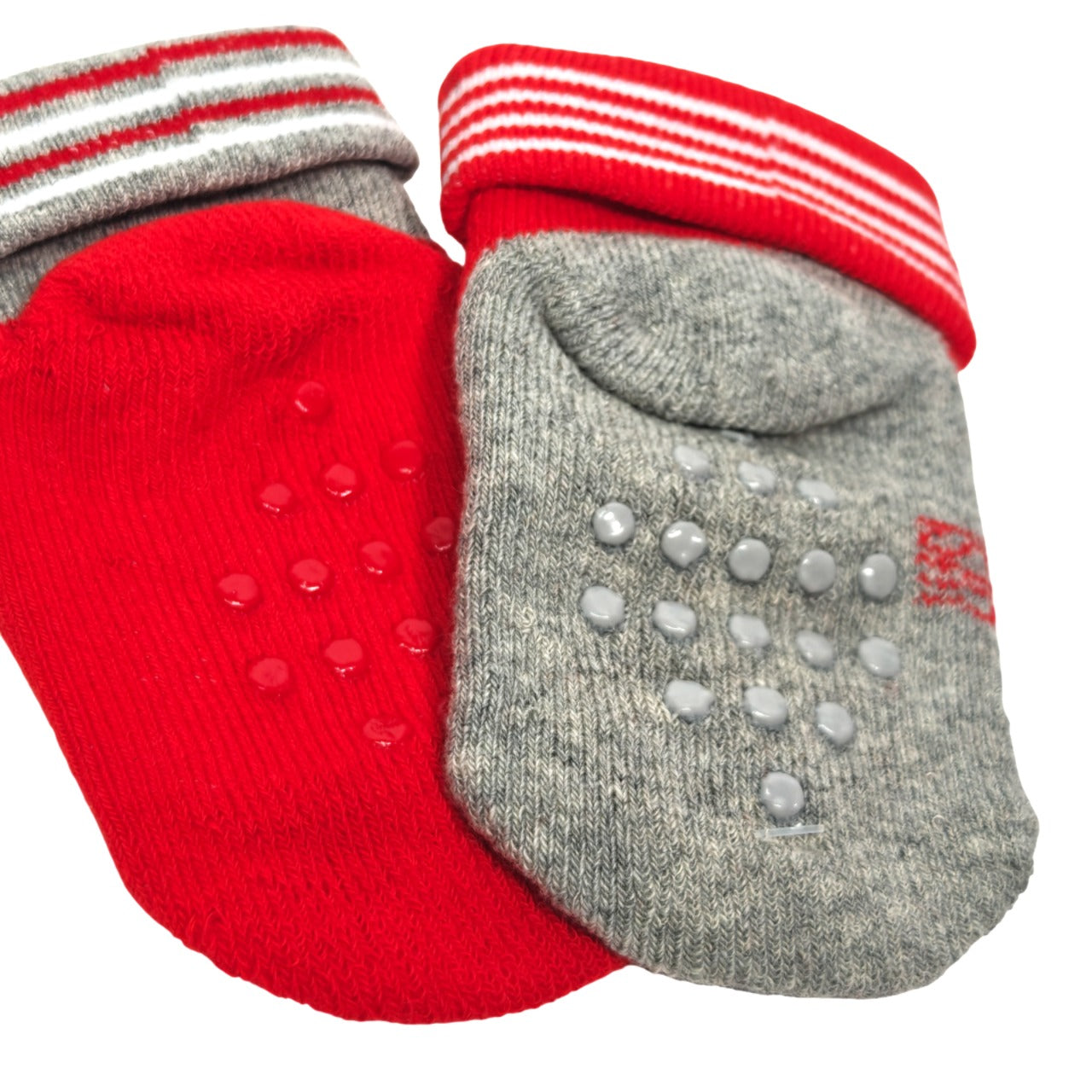 SET CHAUSSONS GRIS ET ROUGES