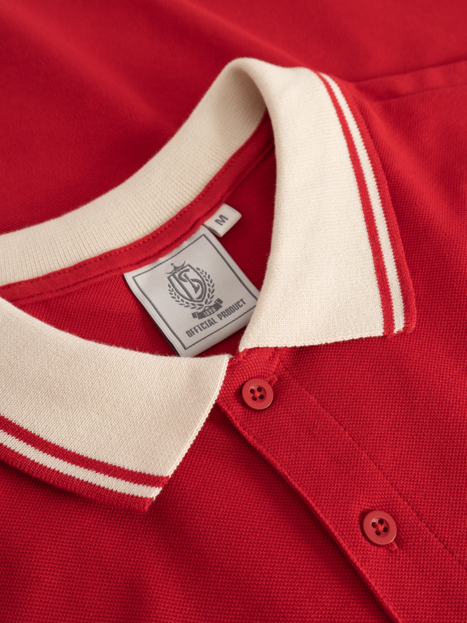 POLO ROUGE BLANC BLASON