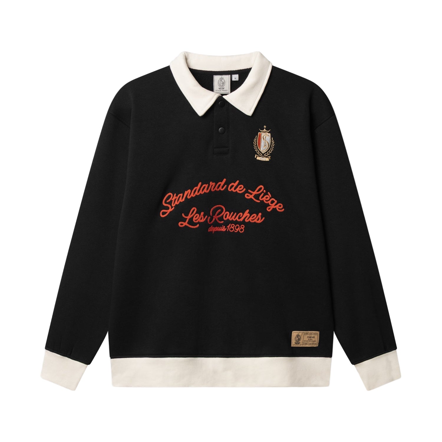 SWEAT NOIR COL CHEMISE