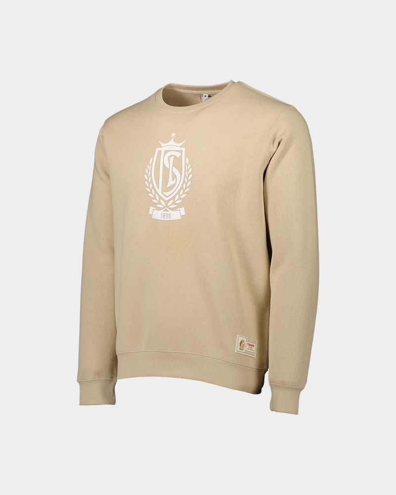 BEIGE TRUI MET GROOT LOGO