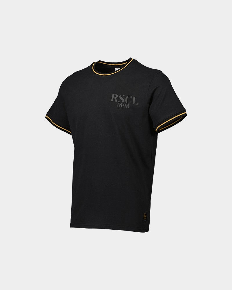 T-SHIRT NOIR COL DORÉ JR