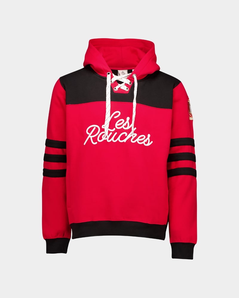 SWEAT ROUGE LIGNES NOIRES JR