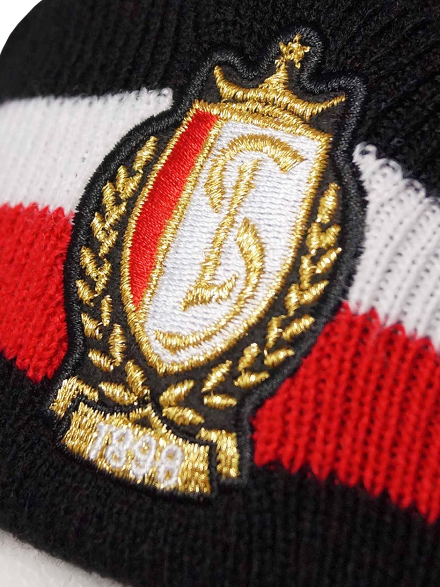 BONNET NOIR LIGNÉ ROUGE BLANC