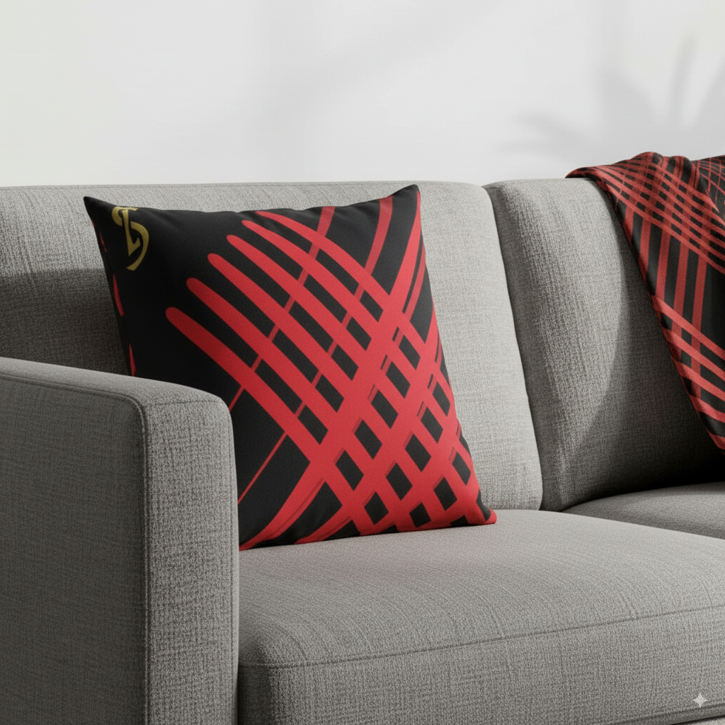 BLACK STRIPED CUSHION