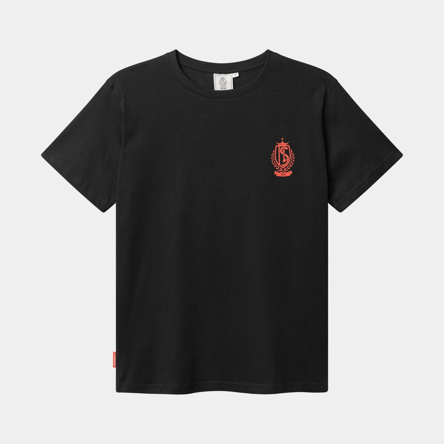 T-SHIRT NOIR BLASON ROUGE