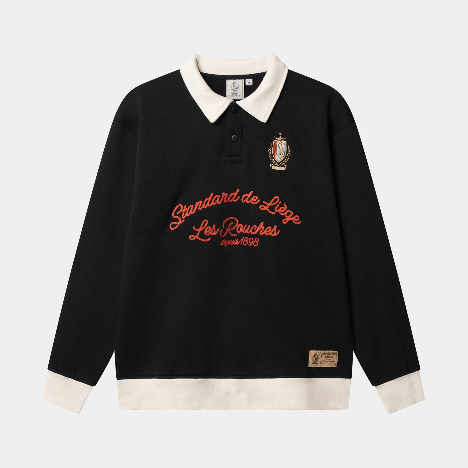SWEAT NOIR COL CHEMISE