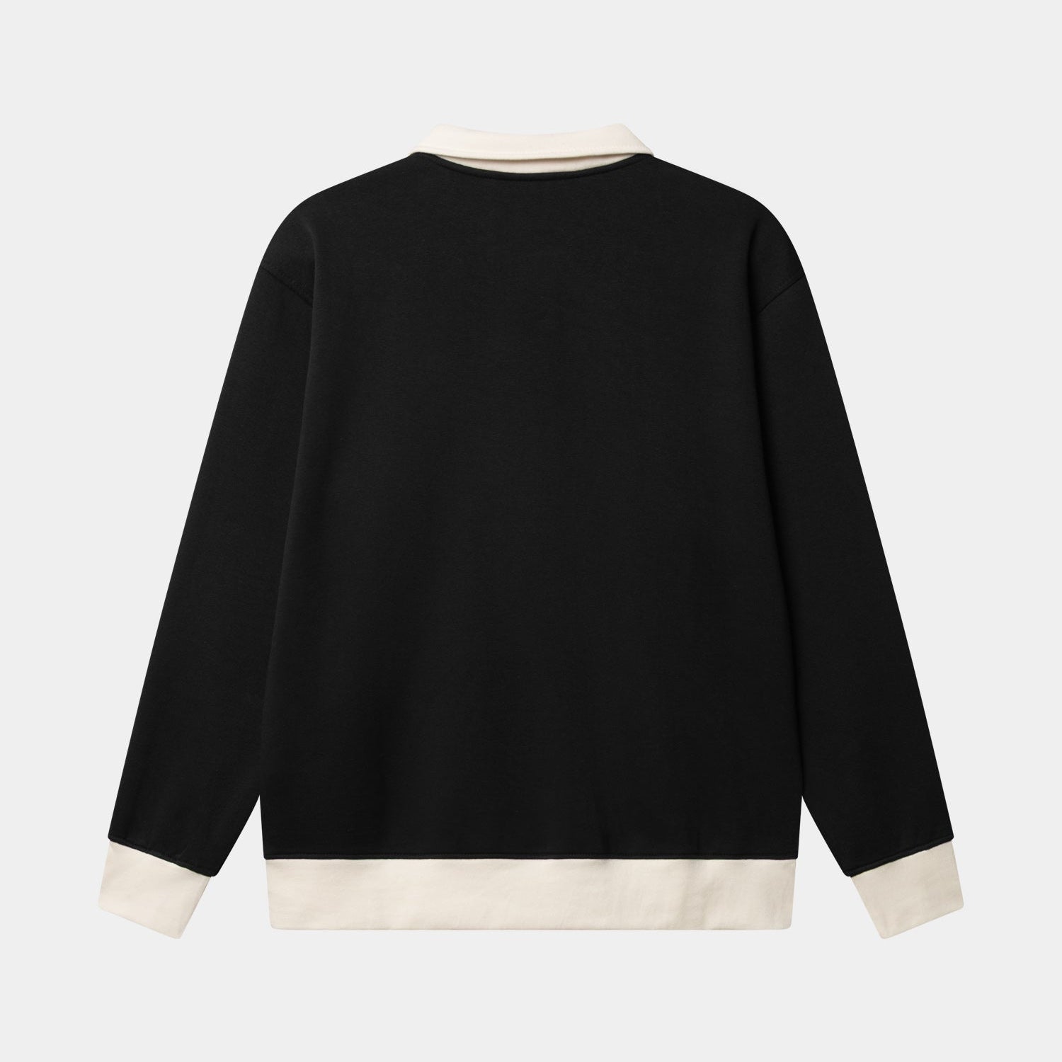 SWEAT NOIR COL CHEMISE